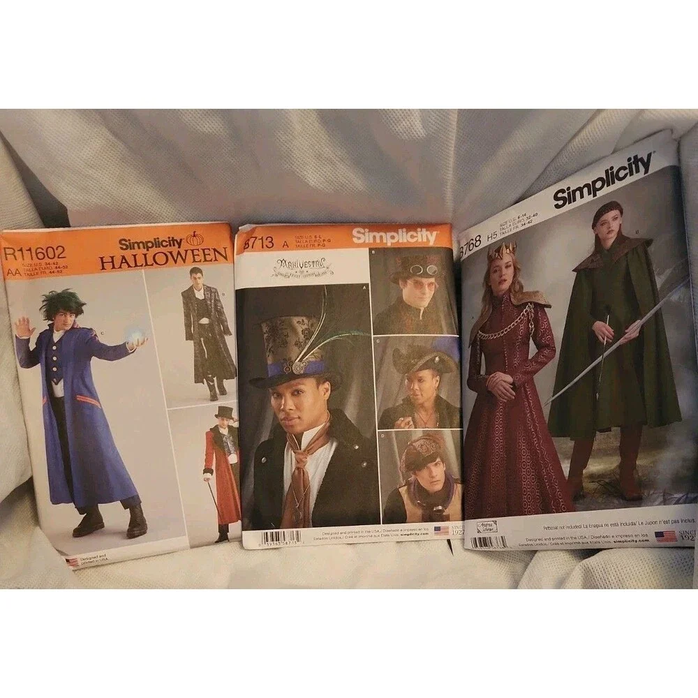 3 Simplicity 8713, 8768, R11602 COSTUME COMICON PATTERNS ONLY!!